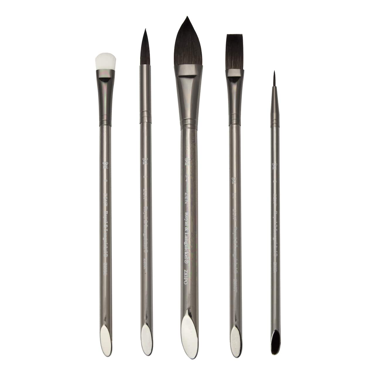 12 Packs: 5 ct. (60 total) Zen™ Series 83 Pointed Oval Watercolor Brush Set
